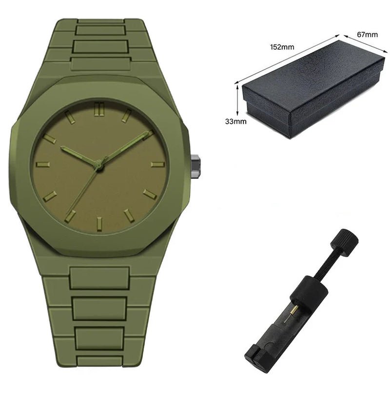 Reloj informal resistente al agua: diseño sencillo de silicona para uso diario.