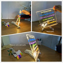 Tableau d'affichage LED – Bloc-notes acrylique à monter soi-même avec 7 stylos