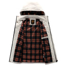 Chaqueta de invierno impermeable para hombre con capucha y forro cálido